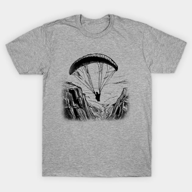 XC Paragliding through Canyons T-Shirt by TheWanderingFools